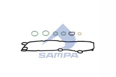 Комплект прокладок радіатора масла (теплообмінника) SCANIA 4/4 BUS-SERIES P/G/R/T DC11.01-DT12.17 (гума) SAMPA 040.669 (фото 1)