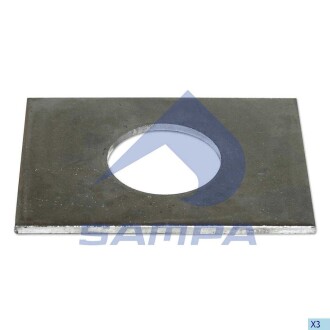 Фото автозапчасти плита кронштейна рессоры BPW d56mm 101x140x4.5mm SAMPA 114.213