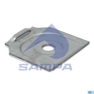 Фото автозапчастини плита кронштейна ресори BPW d24.2x120x125mm SAMPA 114.503