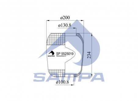 Пневморесора без стакана (вир-во) SAMPA SP 5525019 (фото 1)