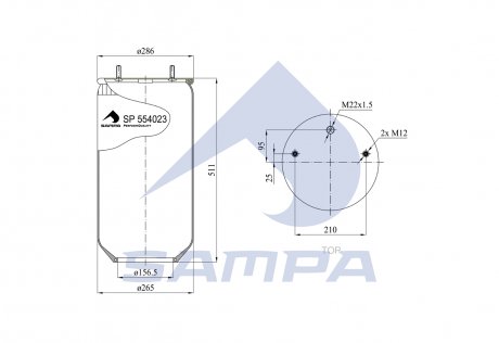Пневморесора без стакана (вир-во) SAMPA SP 554023