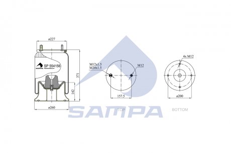 Пневморесора зі стаканом (сталь) (вир-во) SAMPA SP 554156-K