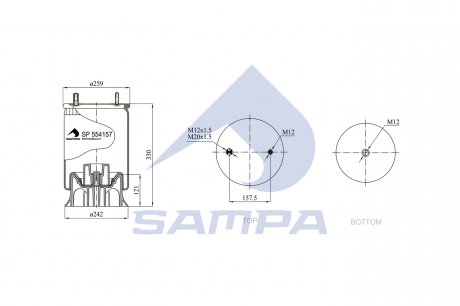 Пневморесора зі стаканом (пластик) (вир-во) SAMPA SP 554157-KP08