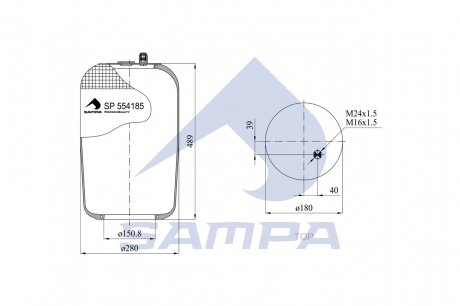 Пневморесора без стакану (вир-во) SAMPA SP 554185 (фото 1)