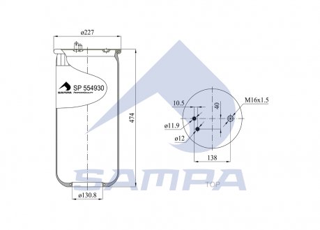Пневморесора без стакана (вир-во) SAMPA SP 554930