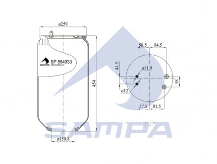 Пневморесора без стакана (вир-во) SAMPA SP 554933 (фото 1)