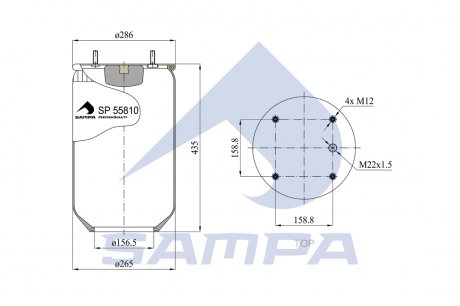 Пневморесора без стакана (вир-во) SAMPA SP 55810
