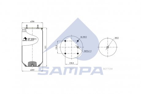 Пневморесора без стакана (вир-во) SAMPA SP 55811 (фото 1)