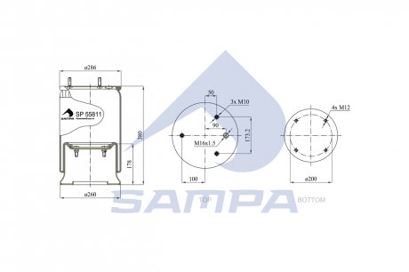 Фото автозапчастини пневмоподушка підвіски SAMPA SP 55811-K16