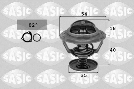 Фото автозапчасти термостат системы охлаждения (82°C) FORD FIESTA V, KA, STREET KA 1.3/1.6 09.96-11.08 SASIC 3306023