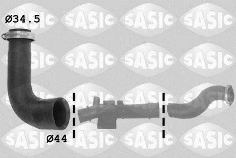 Шланг резиновый системы охлаждения Втягивание/перед (34,5мм/44мм) RENAULT KANGOO EXPRESS 1.5D 02.08- SASIC 3334008 (фото 1)