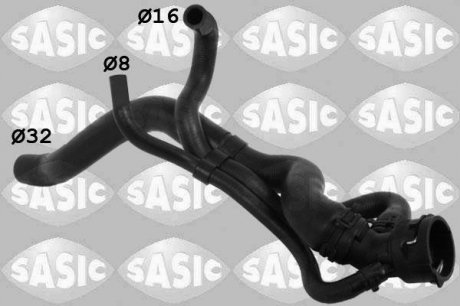 Шланг резиновый системы охлаждения верх (8мм/16мм/32мм) Volkswagen PASSAT 2.0 03.05-11.10 SASIC 3406164 (фото 1)