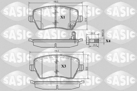 Комплект тормозных колодок передних OPEL AGILA; SUZUKI SPLASH, SWIFT III 1.0-1.6 02.05- SASIC 6214011