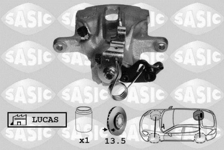 Тормозной дисковый суппорт задняя правая SEAT ALHAMBRA; Volkswagen SHARAN, TRANSPORTER IV 1.8-2.8 07.90-03.10 SASIC 6506079 (фото 1)