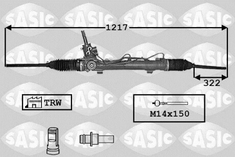 Фото автозапчастини рульова рейка з підсилювачем SASIC 7006019