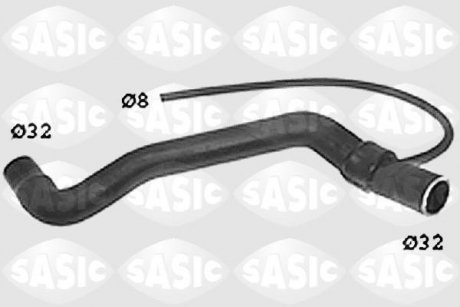 Гумовий шланг системи охолодження Volkswagen PASSAT 1.6D/1.9D 08.88-10.93 SASIC SWH6816