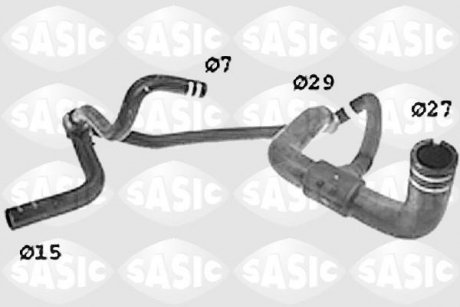 Шланг гумовий системи охолодження FIAT PUNTO; LANCIA Y 1.1/1.2 09.93-12.10 SASIC SWH6836 (фото 1)