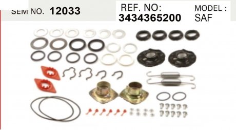 Фото автозапчасти комплект ремонтного вала расжимной тормозной системы. SAF (3434365200) SEM LASTIK 12033