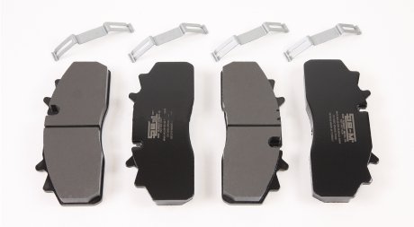 Колодки тормозные дисковых тормозов WABCO PAN 19 (DAF, Renault, SAF) с монтажным комплектом (1100810, 1628064, 29126 WVA, 3057008000, 3057008001) SEM LASTIK 15331