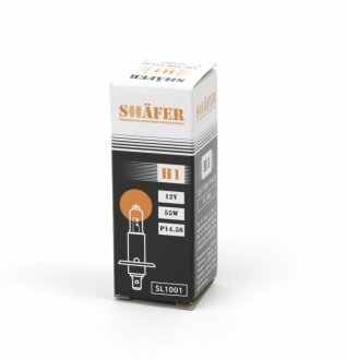Лампа галогеновая H1 12V 55W P14.5S (картонная упаковка 1шт) SHAFER SL1001 (фото 1)