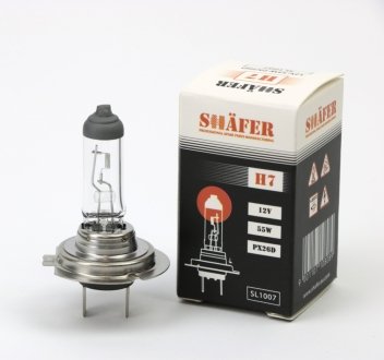 Лампа галогеновая H7 12V 55W PX26D (картонная упаковка 1шт) SHAFER SL1007