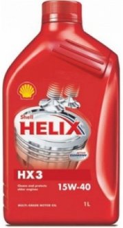 Моторное масло Helix HX3 15W-40 минеральное 1 л SHELL 550039969 (фото 1)