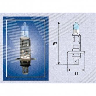 Фото автозапчастини лампа h1 12V H1 55W, + 50% X-TREME (009600990000) SIGNEDA H1+50MM