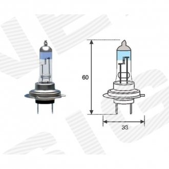 Фото автозапчастини лампа h7 12V H7 55W, + 50% X-TREME, MM (009600660000) SIGNEDA H7+50MM