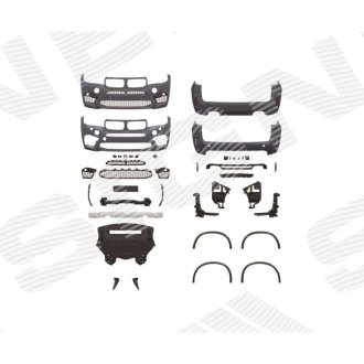 Фото автозапчасти обвес (комплект) F85, 15-, передній+задній, комплект, з отворами для парктроніків, з отворами для омивачів фар BMW X5 (F15), 13 - 18 SIGNEDA PBM04157SET