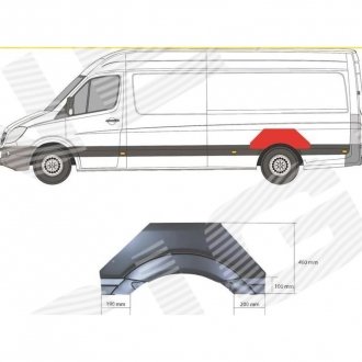 Фото автозапчасти задняя арка (- 16), задня MERCEDES BENZ SPRINTER, 06.06 - 13 (3547592) SIGNEDA PBZ77035ER