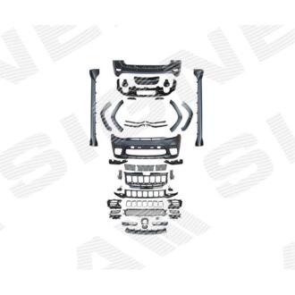 Фото автозапчасти обвес (комплект) SRT, комплект, з накладкою на бампер, з ґратами, з луками на крилах, з порогами, зі спойлером JEEP GRAND CHEROKEE, 17 - 21 SIGNEDA PCR7003SET