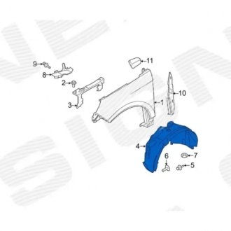 Фото автозапчасти подкрылок передній, з пом&#039;якшенням FORD EDGE, 19 - (KT4Z16103B) SIGNEDA PFD11400AL (фото 1)