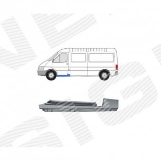 Фото автозапчасти пороги автомобиля FORD TRANSIT, 08.94 - 02.00 (2515045) SIGNEDA PFD76011EL (фото 1)