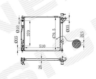 Фото автозапчасти радиатор 2.0T, AT, EDA\\\Cooling HYUNDAI SANTAFE, 07 - 09 (253102B970) SIGNEDA RA13373