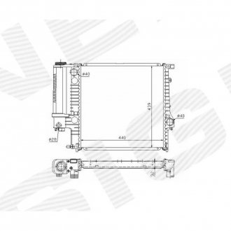 Фото автозапчасти радиатор MT, EDA\\\Cooling BMW 3 (E30), 11.82 - 94 (1728905) SIGNEDA RA60623Q