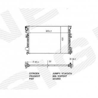 Фото автозапчасти радиатор MT, EDA\\\Cooling CITROEN DISPATCH (U6U), 06.94 - 12.06 (1301.W5) SIGNEDA RA61875Q