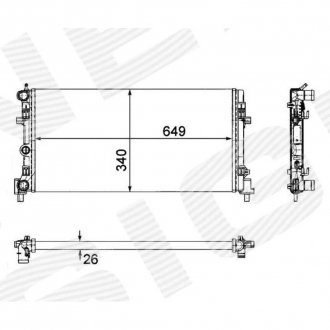 Фото автозапчасти радиатор EDA\\\Cooling AUDI A1 (8X), 04.10 - 01.15 (6R0 121 253) SIGNEDA RA640012Q