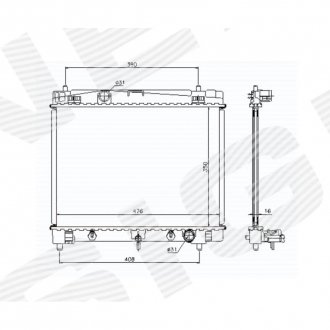 Фото автозапчасти радиатор RKSD1/2/3/4/5 TOYOTA YARIS (XP90) HB, 01.06 - 03.09 (1640021300) SIGNEDA RA64682