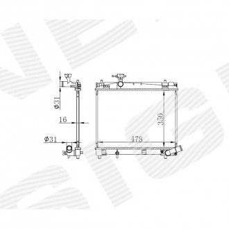 Фото автозапчасти радиатор 1.33L, AT, MT, EDA\\\Cooling TOYOTA VERSO-S, 11 - 16 (164000Y060) SIGNEDA RA646868