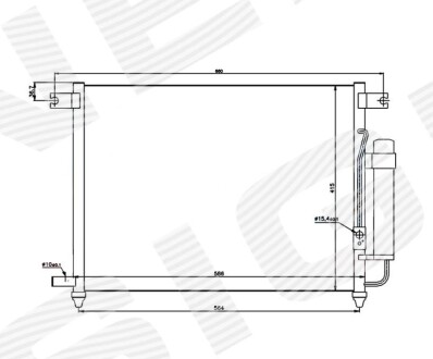 Фото автозапчастини радіатор кондиціонера EDA\\\Cooling CHEVROLET AVEO (T255), 08 - 11 (96469289) SIGNEDA RC94641