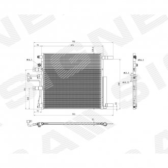 Фото автозапчасти радиатор кондиционера 3.0L, 3.6L, 5.7L, R1500, 16mm, COMBO TYPE, EDA\\\Cooling DODGE RAM, 13 - 18 (52014632AA) SIGNEDA RDG39061A