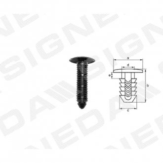 Фото автозапчастини пластмасові кріплення | plastic clips SIGNEDA T126910