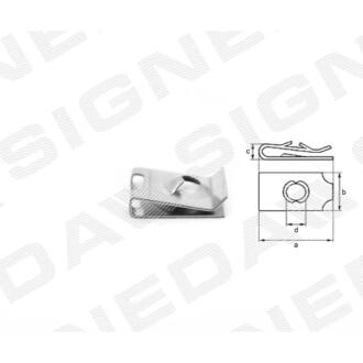 Фото автозапчасти пластмассовые крепления a - 19mm, b - 16mm, c - 5mm, d - 3,9mm AUDI A2 (8Z), 00 - 05 (N10433701) SIGNEDA T134610