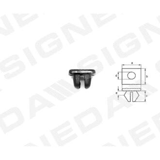 Фото автозапчасти пластмассовые крепления a - 14mm, b - 14mm, c - 7mm, d - 4mm TOYOTA AVENSIS (T27), 01.12 - 07.15 (9018906018) SIGNEDA T135410 (фото 1)