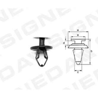 Фото автозапчасти пластмассовые крепления a - 19mm, b - 25mm, c - 8mm, d - 7mm, e - 16mm CHEVROLET SPARK (M300), 10 - 15 SIGNEDA T183710