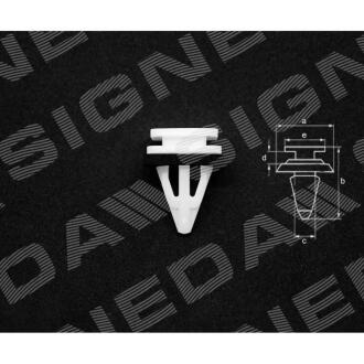 Фото автозапчасти пластмассовые крепления a - 20x20mm, b - 28mm, c - 15mm, d - 3mm, e - 16x18mm CHEVROLET CAPTIVA (KLAC), 05.06 - 07.11 (91507SR2003) SIGNEDA T210010