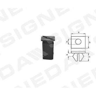 Фото автозапчасти пластмассовые крепления a - 12mm, b - 12mm, c - 17mm, d - 3mm, захист, підкрилки SIGNEDA T42310
