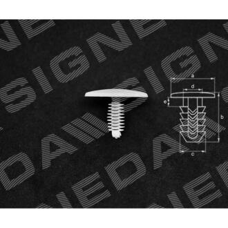 Фото автозапчастини пластмасові кріплення a - 28mm, b - 22mm, c - 7mm, d - 3mm, e - 3mm SIGNEDA T483D10