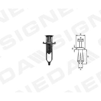 Фото автозапчасти пластмассовые крепления a - 18mm, b - 28mm, c - 9mm, d - 3mm, e - 14mm LEXUS GS300/350/430/450H/460, 06 - 12 (5216116010) SIGNEDA T64710