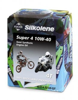 Фото автозапчастини олива для 4-тактних двигунів SILKOLENE SUPER 4 10W40 4L CUBE